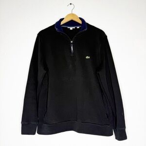 Lacoste Black Quarter Zip Sweatshirt Size XXL